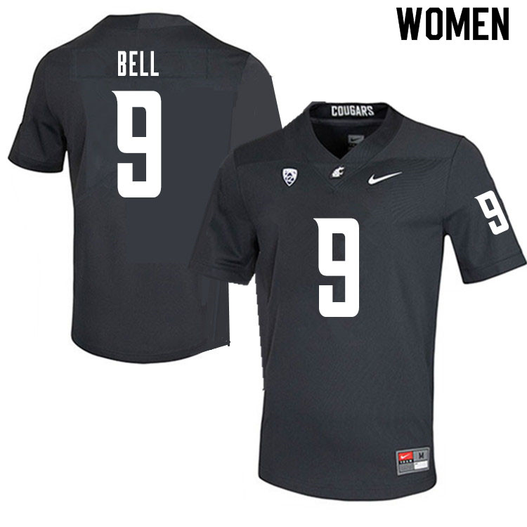 Women #9 Renard Bell Washington State Cougars College Football Jerseys Sale-Charcoal